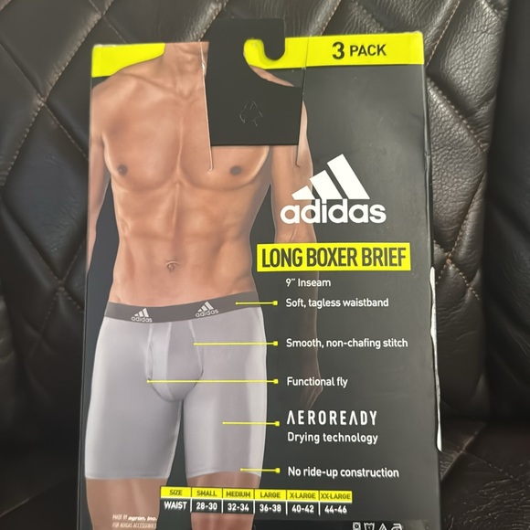 Adidas Men's Boxer Briefs - Blue, Gray, Black - Picture 2 of 2